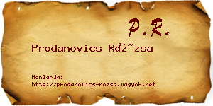 Prodanovics Rózsa névjegykártya
