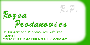 rozsa prodanovics business card